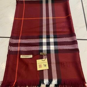 COPY - SALE! Cashmere Burberry scarf Large Burgundy